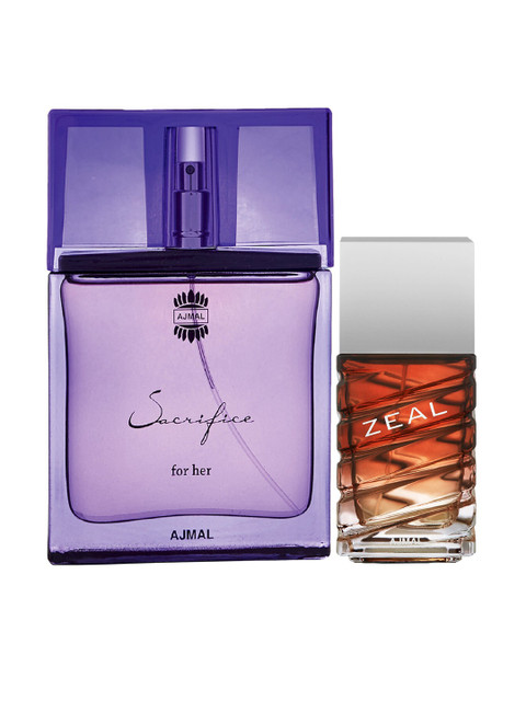 

Ajmal Set of 2 Sacrifice for Her & Zeal EDP Aquatic for Him Perfume 150 ml, Multi