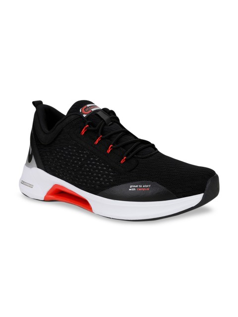 

Campus Men Black & Red Mesh Running Shoes