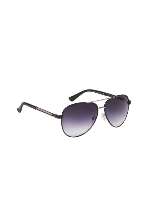 

Ted Smith Unisex Aviator UV-Protected Sunglasses TS-S6010_BLK/GUN, Purple