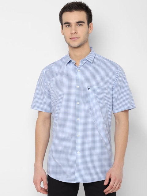 

Allen Solly Men Blue & White Slim Fit Checked Casual Shirt