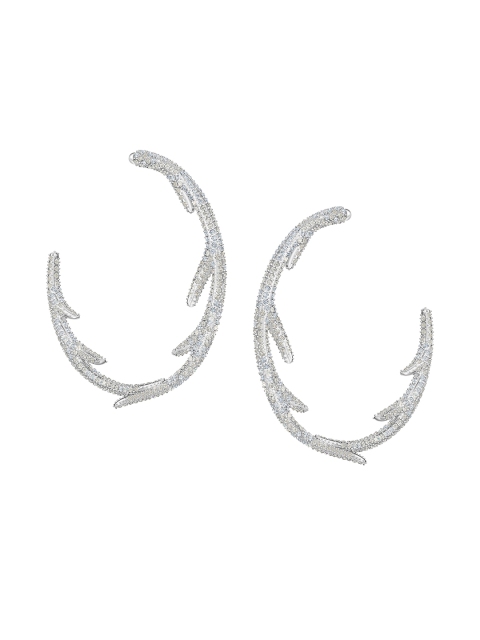 

SWAROVSKI White Rhodium-Plated Crystal Polar Bestiary Hoops