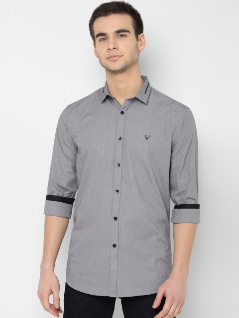 

Allen Solly Men Grey Slim Fit Checked Casual Shirt
