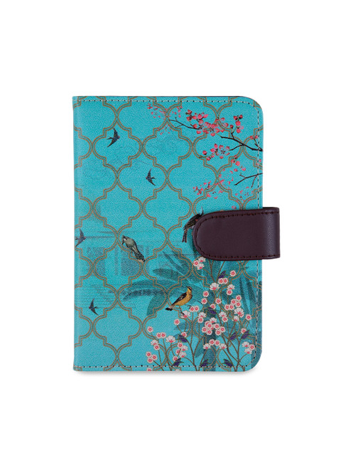 

India Circus by Krsnaa Mehta Unisex Teal Blue & Brown Printed The World From My Window Passport Cover