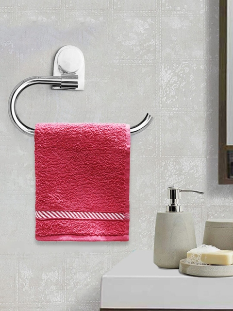 

Trident Unisex Set Of 6 Pink Solid 380 GSM Comfort Living Face Towels