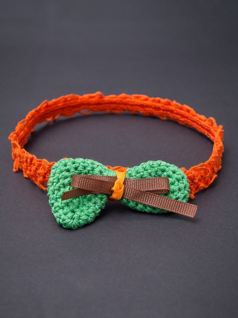 

Golden Peacock Orange & Green Lace Ponytail Hairband