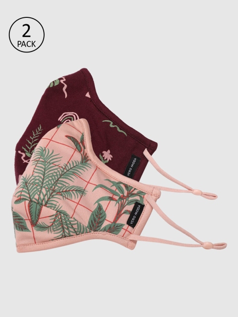 

Vero Moda Women Pack of 2 Tropical Print Reusable 3-Layers Cloth Masks, Maroon