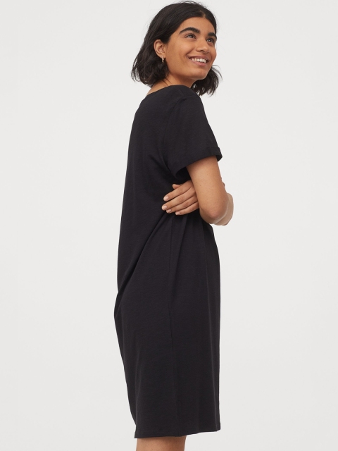 

H&M Women Black Solid Jersey T-shirt Dress
