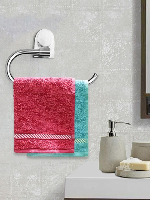 

Trident Unisex Set Of 6 Solid 380 GSM Comfort Living Face Towels, Pink