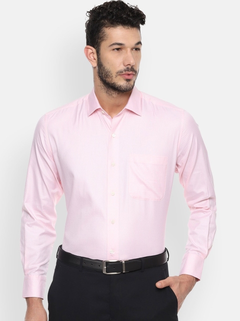 

Luxure by Louis Philippe Men Pink Regular Fit Self Design Formal Shirt
