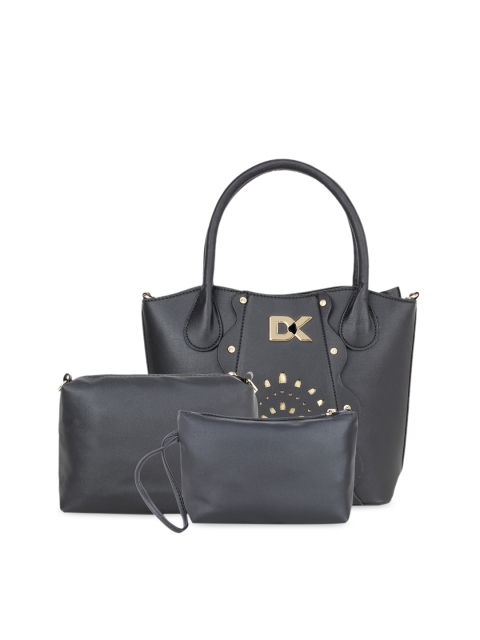 

Diana Korr Black Solid Handheld Bag with Pouches