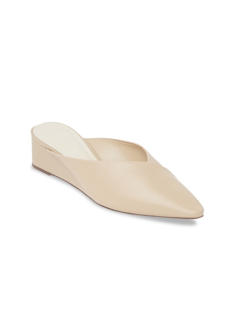 

CHARLES & KEITH Women Beige Solid Mules