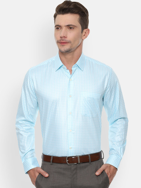 

Luxure by Louis Philippe Men Blue Regular Fit Checked Formal Shirt