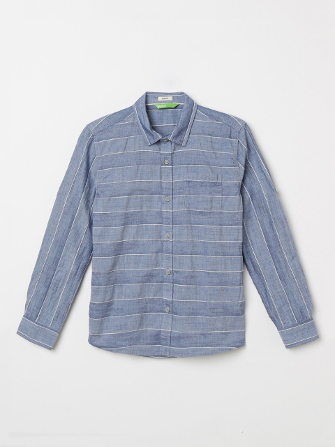 

Bossini Boys Blue Regular Fit Striped Casual Shirt