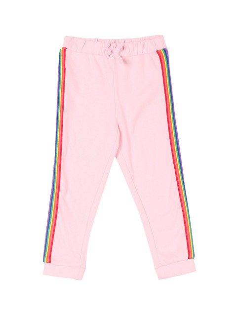 

The Childrens Place Girls Pink & Red Solid Fleece Joggers