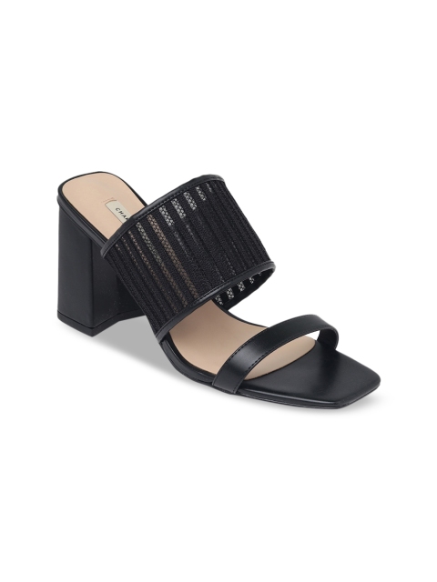 

CHARLES & KEITH Women Black Textured Mules