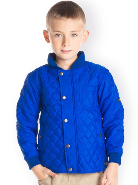 

Cherry Crumble Kids Blue Solid Quilted Jacket