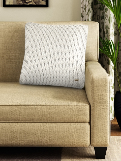 

Pluchi Silver-Toned Self Design Square Cushion Cover