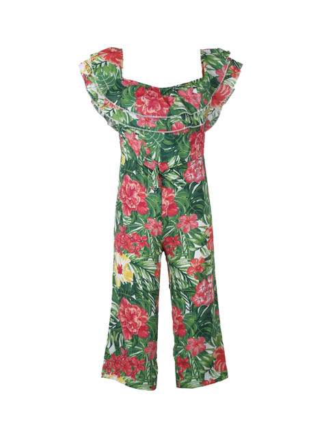 

Tiddlywings Girls Multicoloured Floral Print Off-Shoulder Jumpsuit, Multi