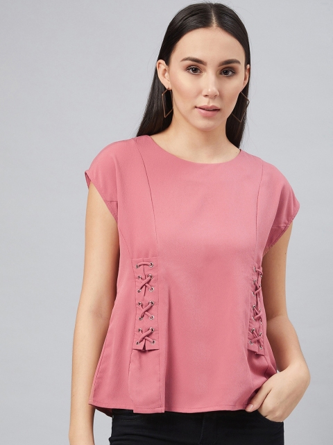 

Marie Claire Women Pink Solid Top