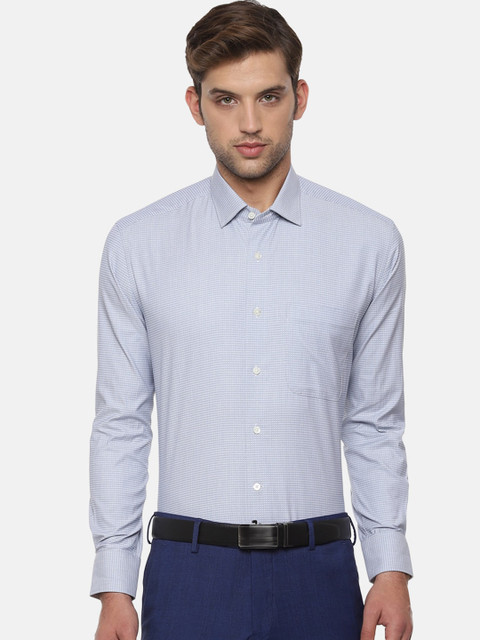 

Luxure by Louis Philippe Men Blue Printed Formal Shirt