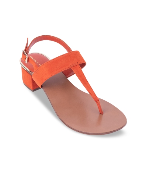 

CHARLES & KEITH Women Orange Solid Block Heels