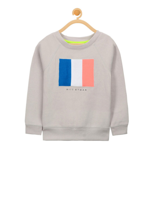 

Cherry Crumble Unisex Kids Grey Printed Sweatshirt