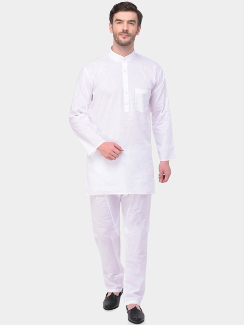 

SG LEMAN Men White Solid Kurta with Pyjamas