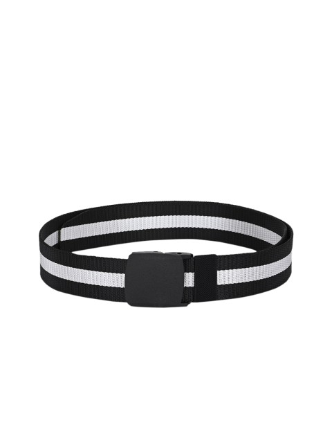 

Calvadoss Men Black & White Striped Belt