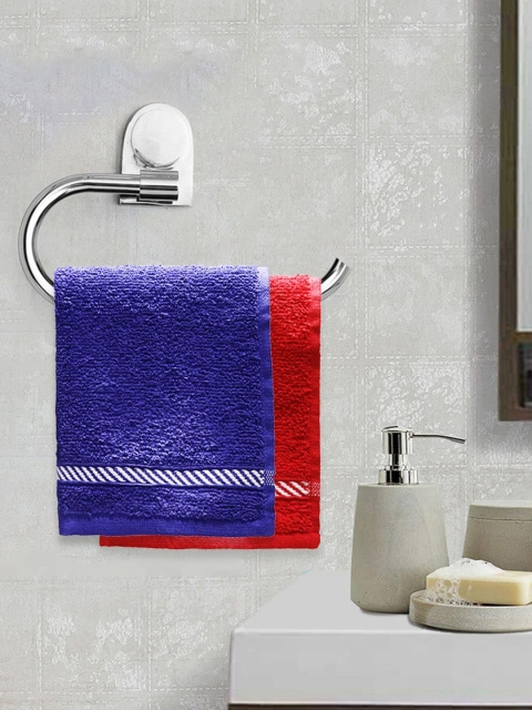 

Trident Unisex Set Of 6 Solid 380 GSM Comfort Living Face Towels, Blue