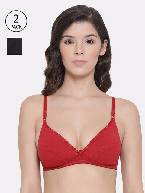 

LYRA Red & Black Pack of 2 Solid NonNon Padded Everyday Bra LYRA_BRA_501_RD_BL_2PC