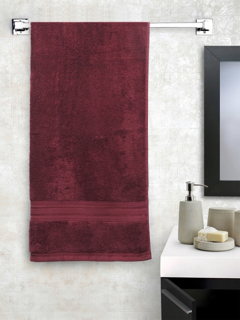

Trident Unisex Maroon Solid Classic Plus Anti Microbial 525 GSM Bath Towel