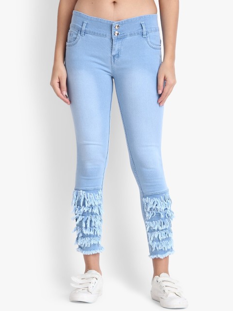 

Perfect Outlet Women Blue Skinny Fit High-Rise Mildly Distressed Jeans