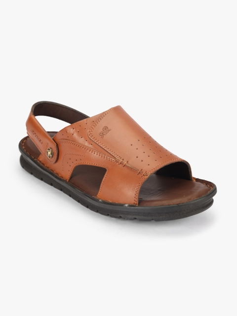 

ATTILIO by Ruosh Men Tan Solid Comfort Sandals