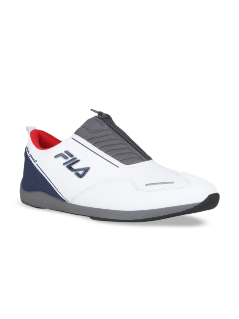 

FILA Men White & Grey PU PEGAR Running Shoes