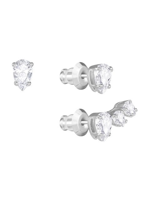 

SWAROVSKI White Set of 3 Rhodium-Plated Swarovski Crystal Studs