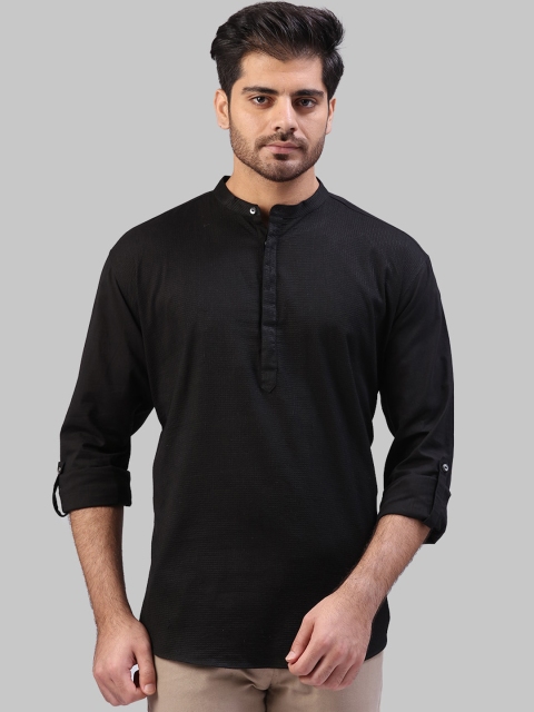 

Raymond Men Black Solid Straight Kurta