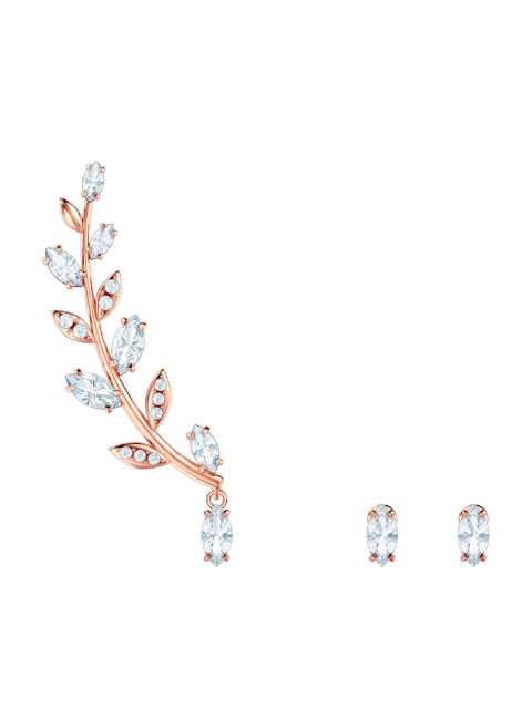 

SWAROVSKI White Rose Gold-Toned Leaf Shaped Ear Cuff