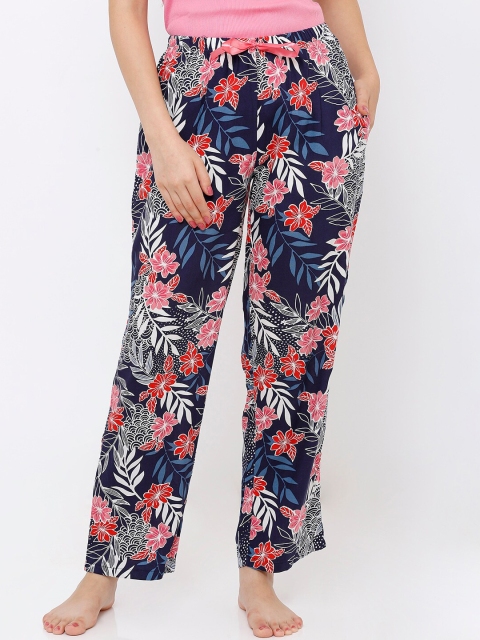 

Heart 2 Heart Women Blue & Pink Floral Printed Carnation Lounge Pants