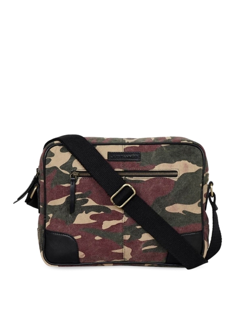 

Justanned Men Multicoloured Camo Printed Messenger Bag, Multi