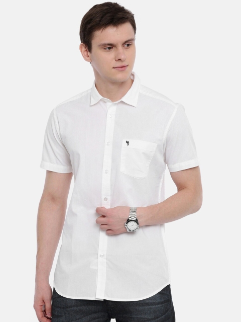 

Classic Polo Men White Slim Fit Solid Casual Shirt