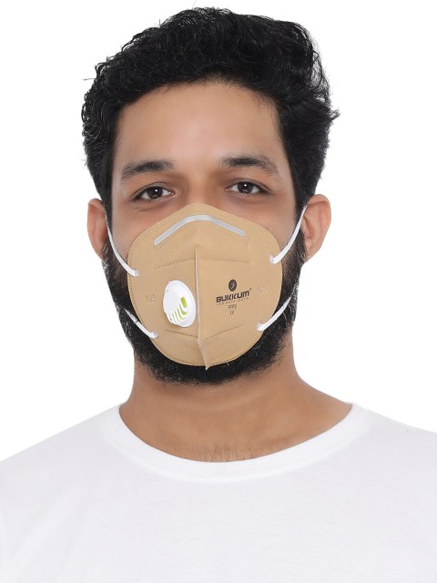 

BUKKUM Unisex 3-Ply Reusable N95 Mask, Camel brown