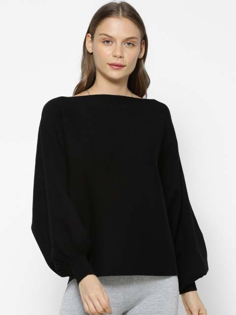 

FOREVER 21 Women Black Solid Sweater Vest Sweater