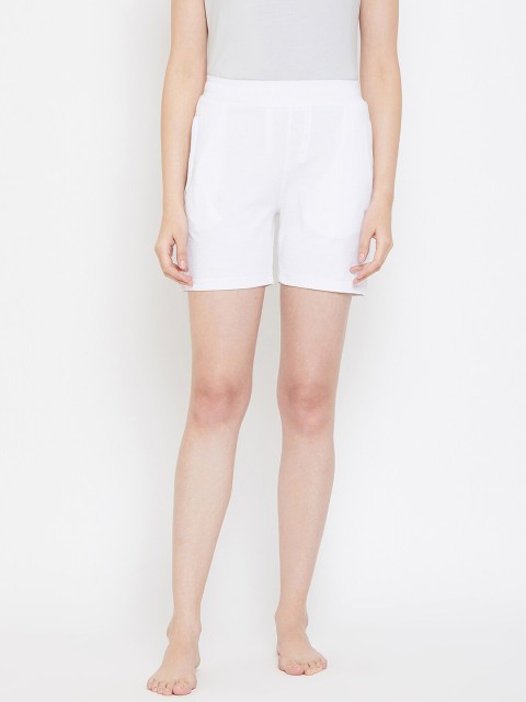 

Okane Women White Solid Lounge Shorts
