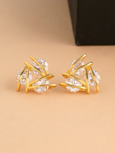 

Tistabene Gold-Plated Contemporary Studs, White