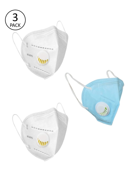 

OOMPH Adults Grey Pack of 3 Reusable 5-Ply Anti-Pollution N95 Masks, White