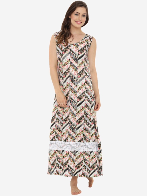 

Heart 2 Heart Women Multicoloured Floral Print Nightdress, Multi