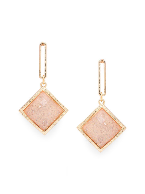 

Globus Gold-Plated Square Drop Earrings, Rose gold