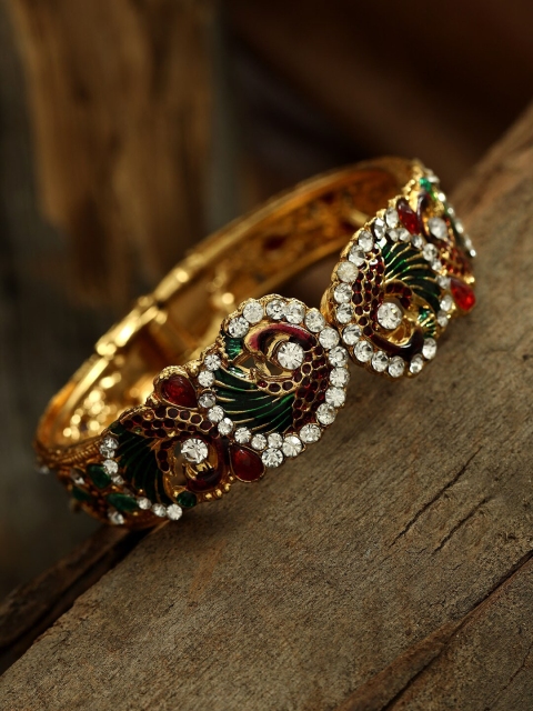 

ANIKAS CREATION Gold-Plated Cuff Bracelet