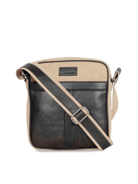 

Justanned Men Beige & Brown Solid Messenger Bag