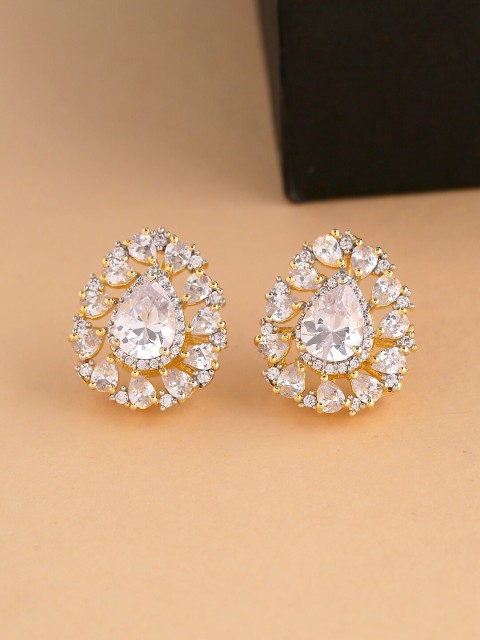 

Tistabene White & Gold Teardrop Shaped Studs